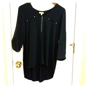 Black hi low blouse
